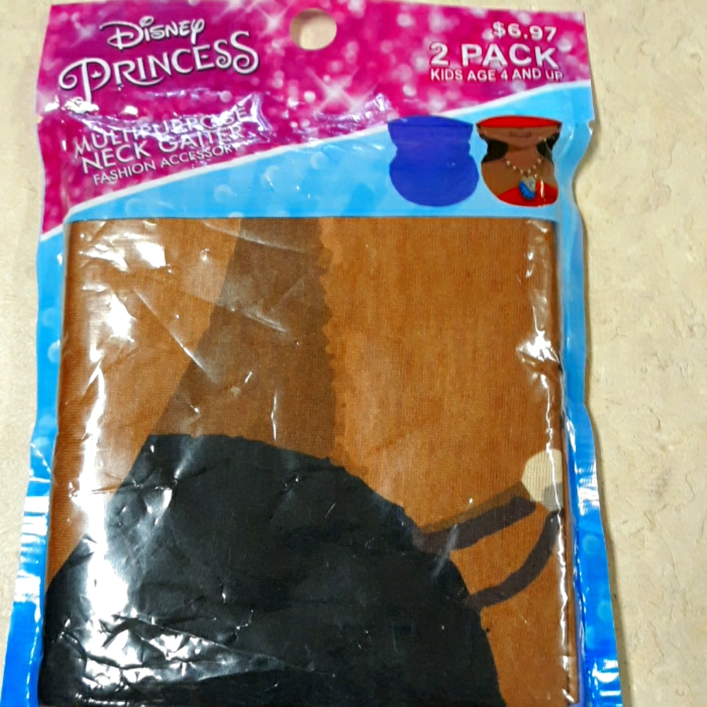 NWT Disney Princess neck gaiter 2pk kids